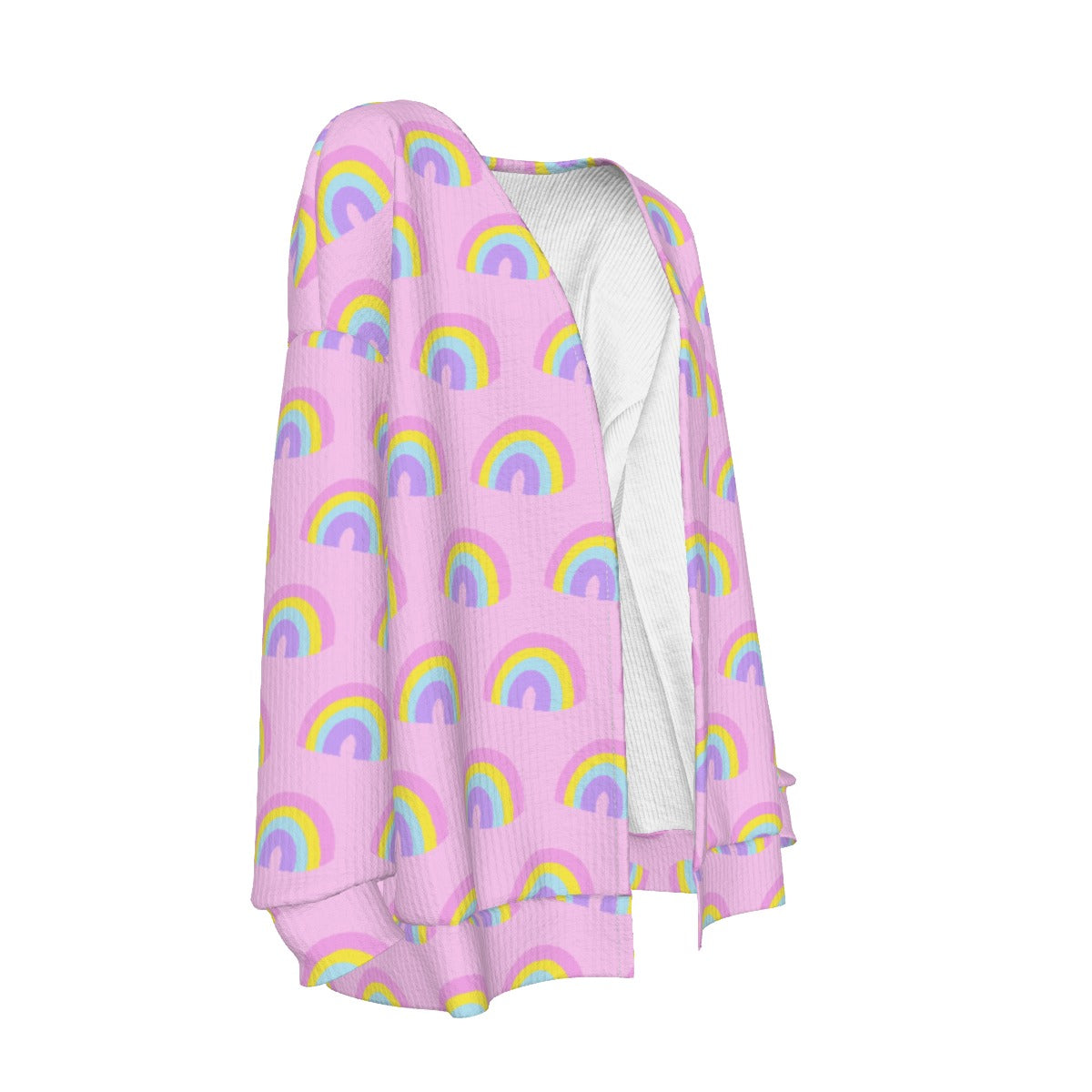 Charmed With Luck Rainbow Open Front Cardigan (Pink) [Holley Tea Time x Good Luck Cutie]