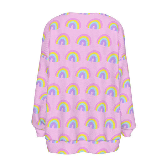 Charmed With Luck Rainbow Open Front Cardigan (Pink) [Holley Tea Time x Good Luck Cutie]