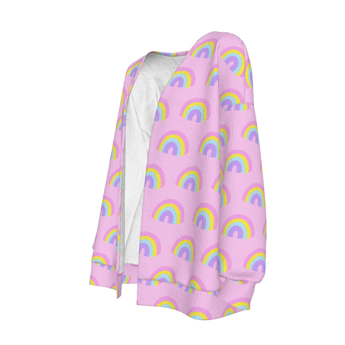 Charmed With Luck Rainbow Open Front Cardigan (Pink) [Holley Tea Time x Good Luck Cutie]