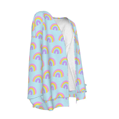 Charmed With Luck Rainbow Open Front Cardigan (Blue) [Holley Tea Time x Good Luck Cutie]