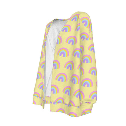 Charmed With Luck Rainbow Open Front Cardigan (Yellow) [Holley Tea Time x Good Luck Cutie]