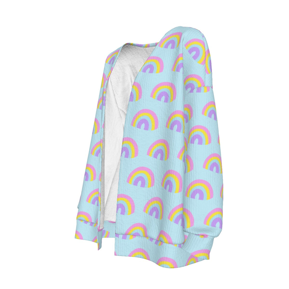 Charmed With Luck Rainbow Open Front Cardigan (Blue) [Holley Tea Time x Good Luck Cutie]