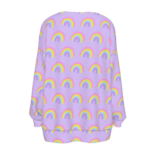 Charmed With Luck Rainbow Open Front Cardigan (Purple) [Holley Tea Time x Good Luck Cutie]